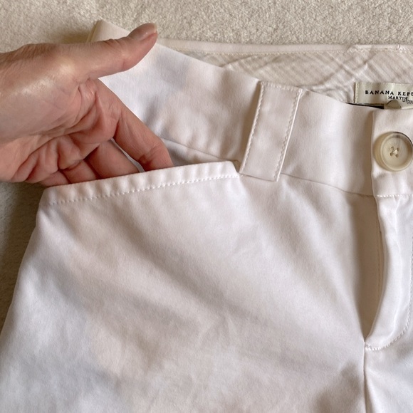 Banana Republic Martin Straight Leg Pants. Low Rise. Split Hem. White Sz. 8 - Picture 5 of 12